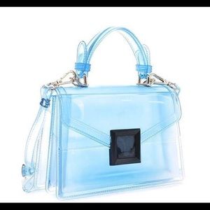 BLUE Transparent Top Handle Suzie Bag